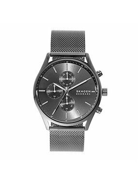 Skagen Holst Multifunction Stainless Steel Watch for Men Gunmetal Mesh Chrono